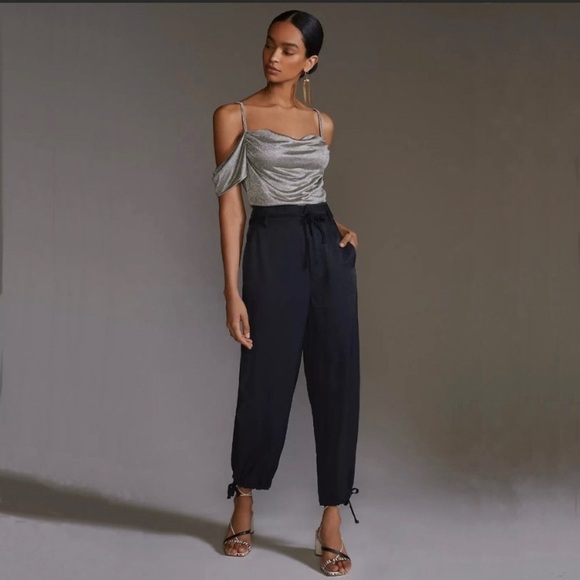 🆕 Anthropologie Lurex Cowl Neck Off The Shoulder Top Women’s Size Large - Picture 2 of 5